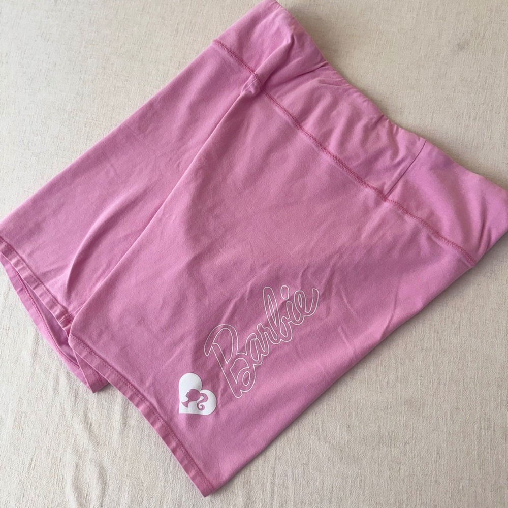 Barbie Pink Bike Shorts Womens XXL 19 Graphic Logo Cotton Stretch Activewear